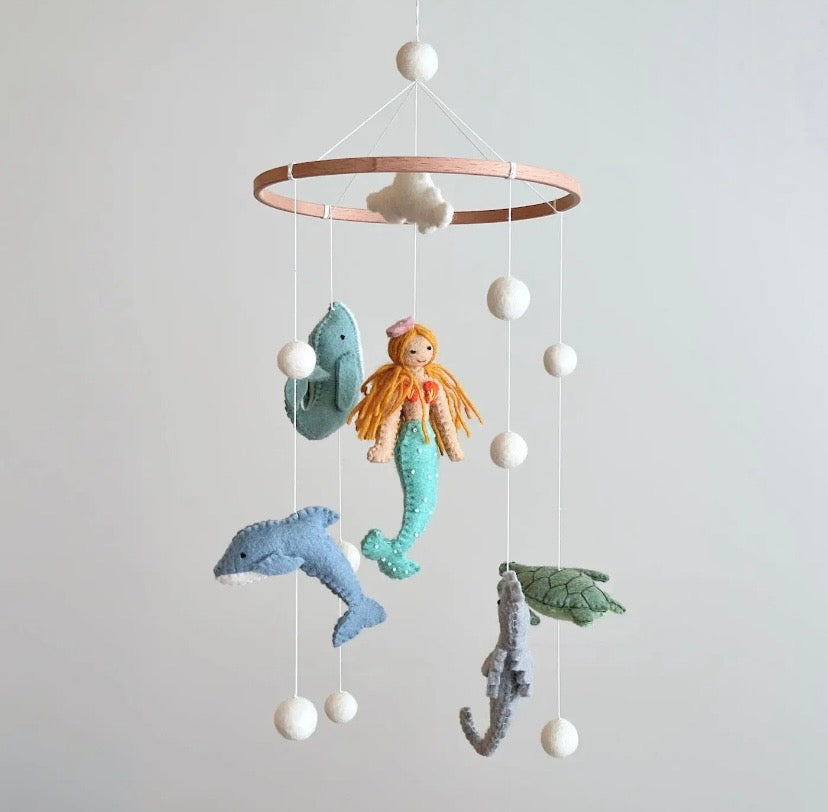 Felt Mermaid and Sea Life Baby Mobile