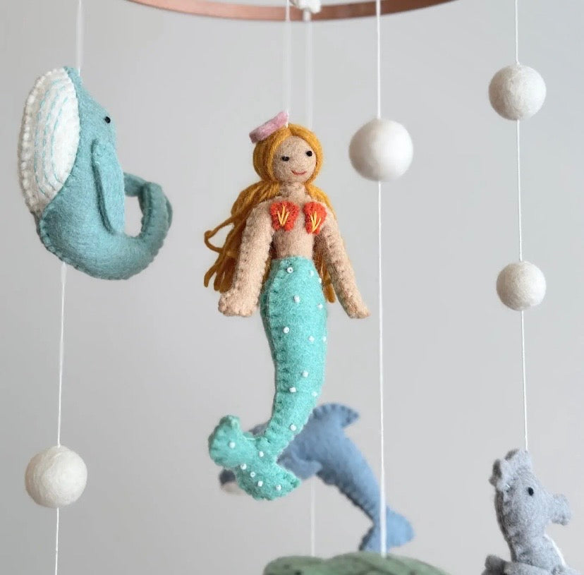 Felt Mermaid and Sea Life Baby Mobile