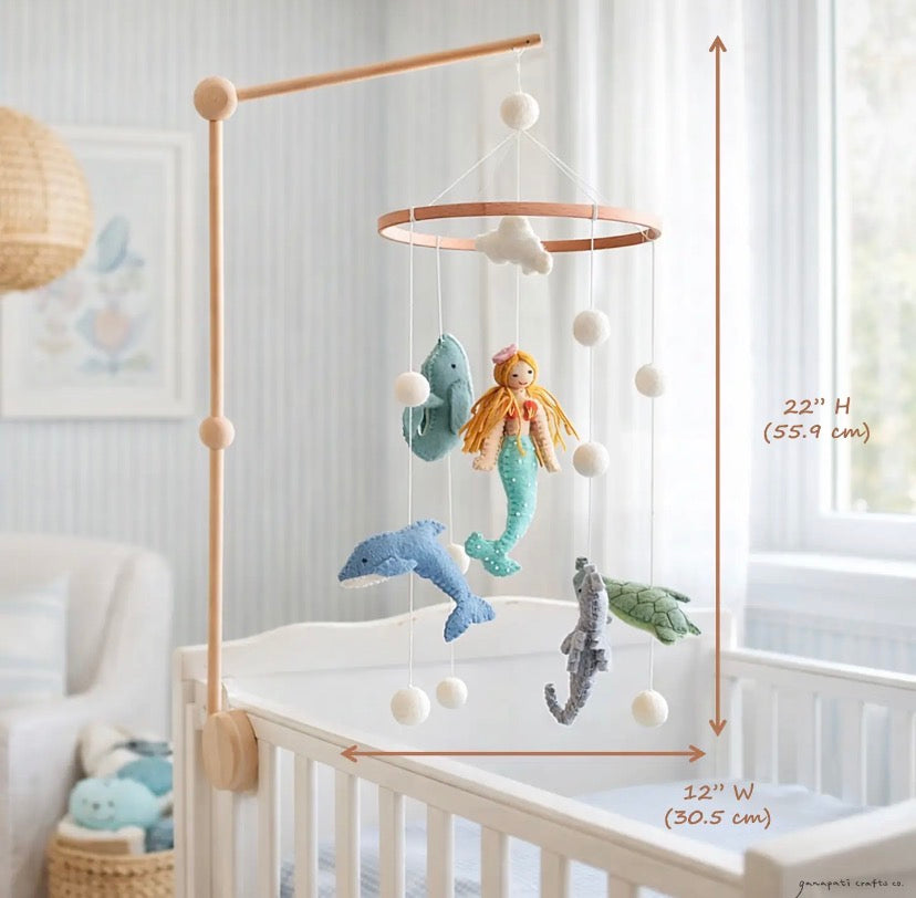 Felt Mermaid and Sea Life Baby Mobile